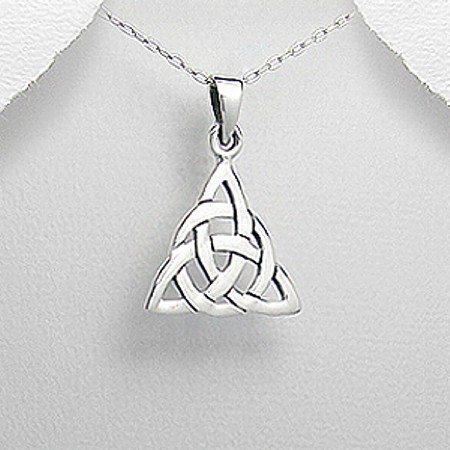 Celtic Trillium Knot Sterling Silver Pendant - Click Image to Close